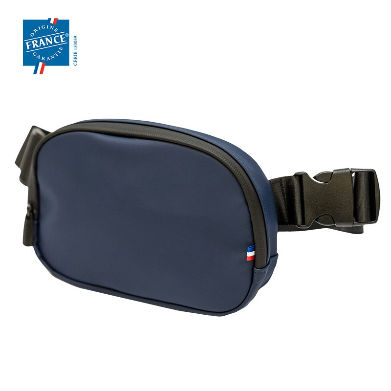 Sac banane pu recyclé personnalisable Made in France Bleu marine